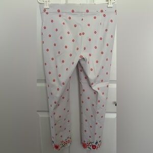Verve White Floral Ankle Pants